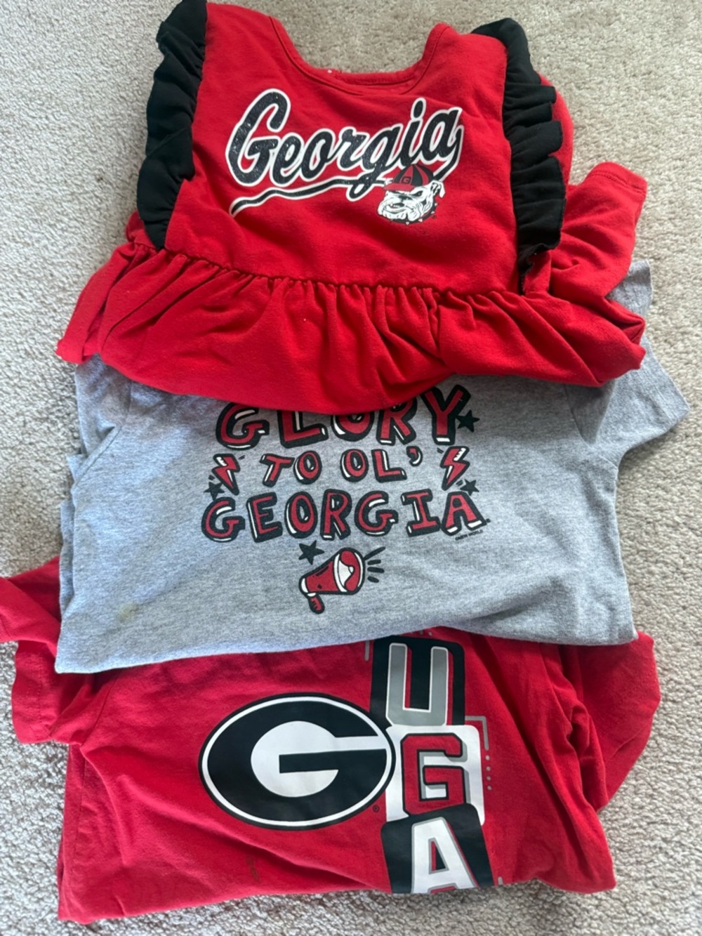 Champion Kids Georgia Bulldogs Red Black Gray Tee Bundle